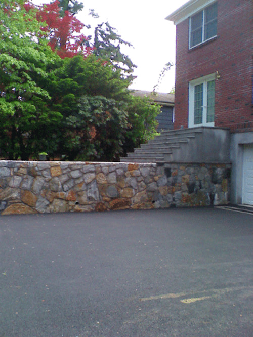 Stone Wall with Blacktop