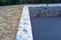 Driveway and Stone Retaining Wall
